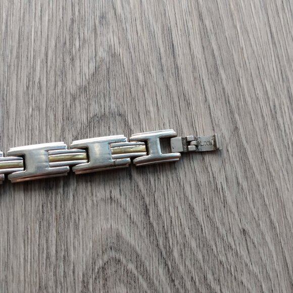 Sabona Bracelet Stainless Steel Links Gold Tone Design Magnets L/XL - Picture 4 of 9